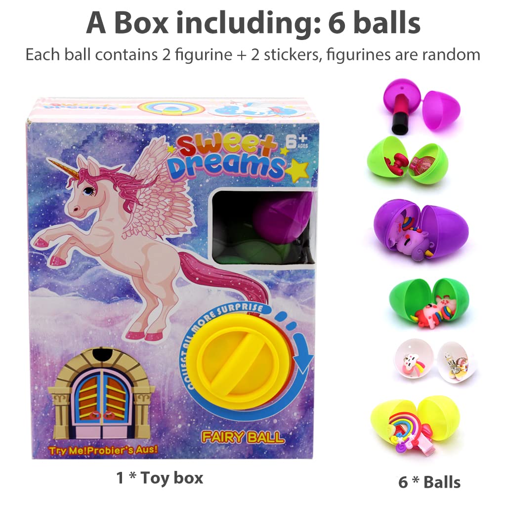 PATPAT Unicorn Toy Vending Machine for Kids with 6 Color Capsules and 9 Bonus Surprises | Ideal Birthday Gift