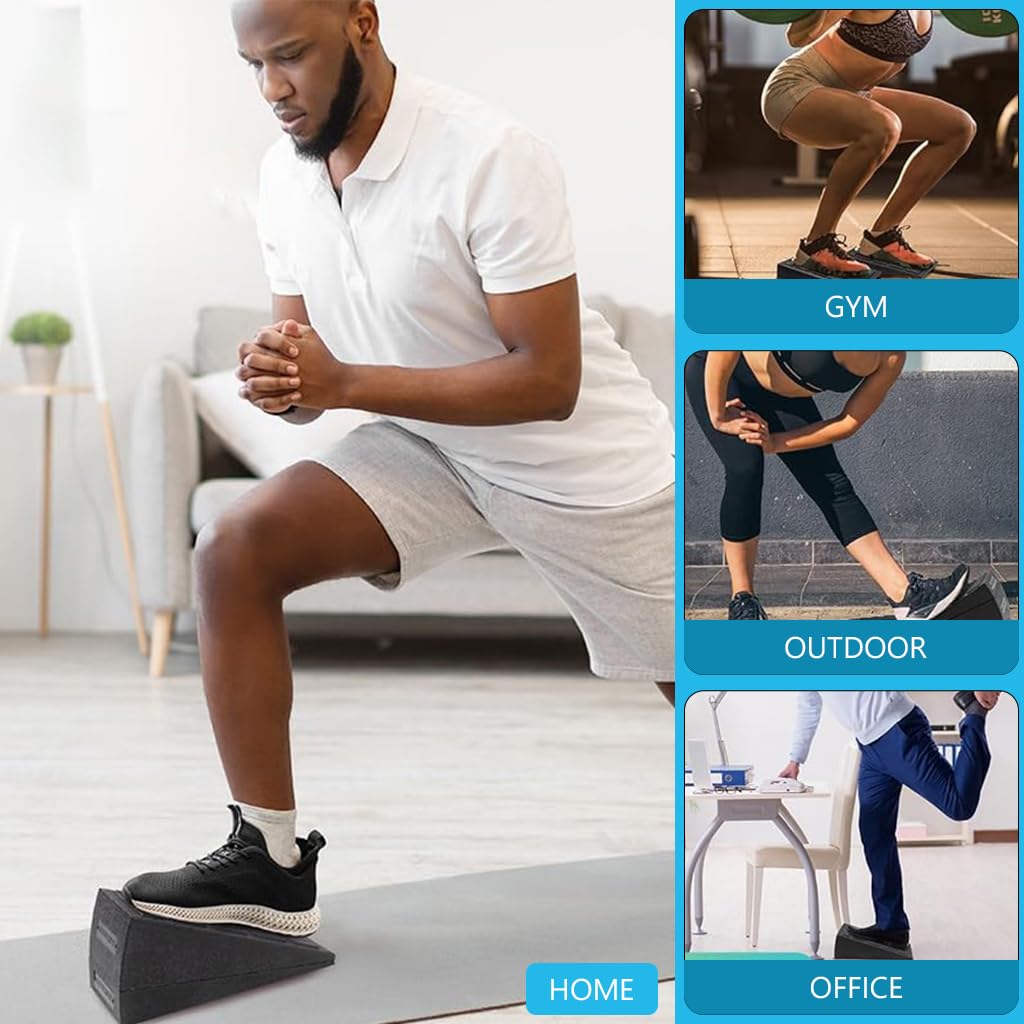 Proberos Squat Wedge Set of 3 for Squats and Calf Stretching with 8.5°–34° Adjustable Tilt | Non Slip EPP Blocks for Safe Strength Training