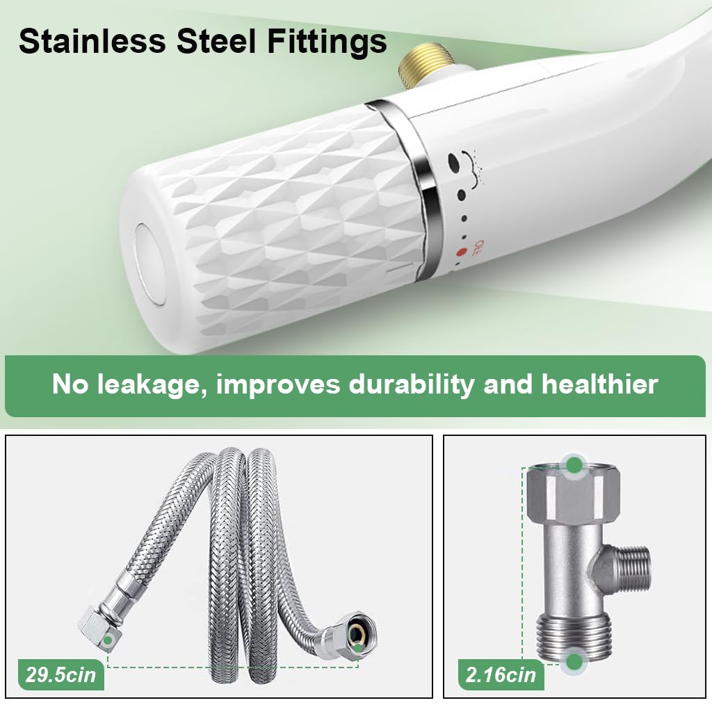 HANNEA Bidet Spray for Toilet with Dual Nozzles featuring Self Cleaning and 2PCS Attachment