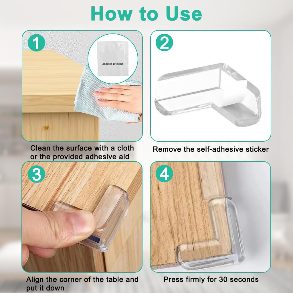 ZIBUYU Baby Corner Protectors for Table Edges with Clear L Shaped Design | 12 Pack