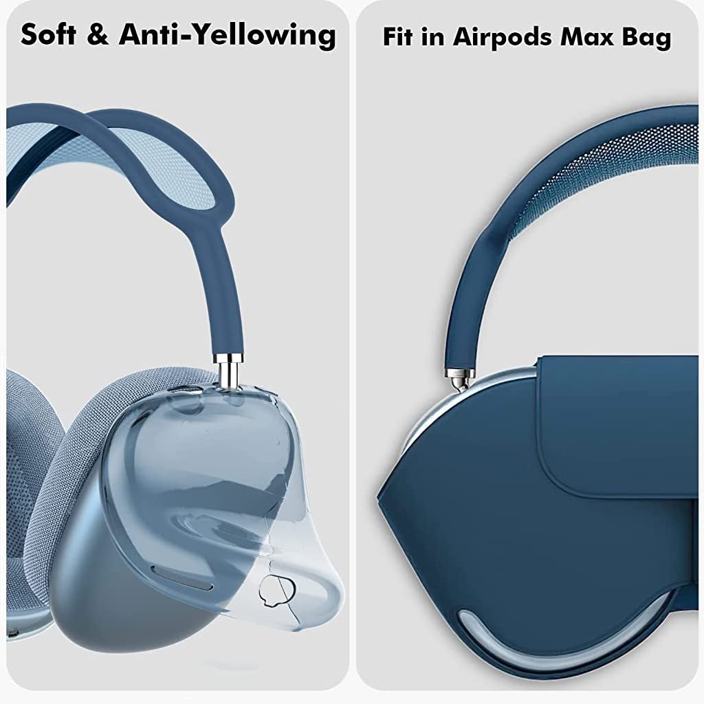 Zeitel Clear Case for AirPods Max featuring Precise Cutouts and Soft TPU Protection | Transparent Cover