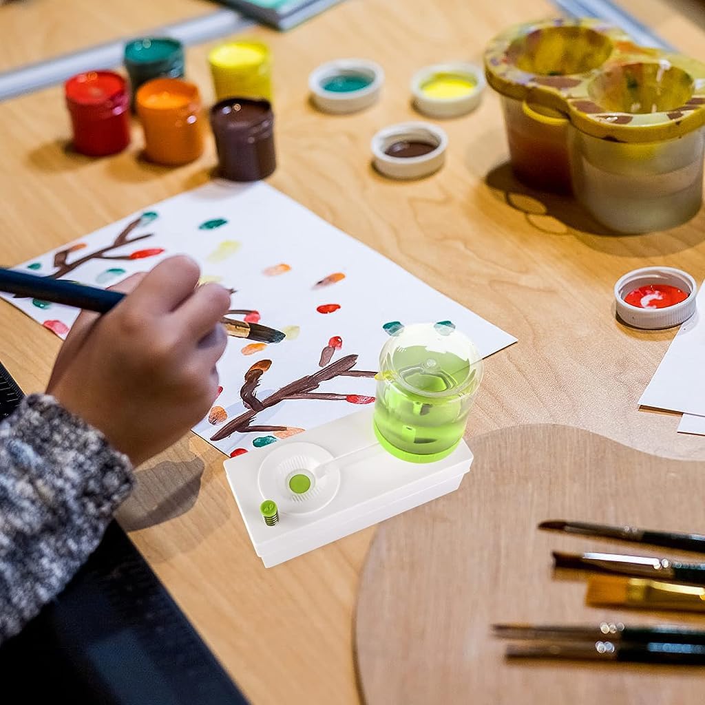 HASTHIP Paint Brush Cleaner for Artists with 250 ml Water Tank and Flushing Button | Plastic Rinser