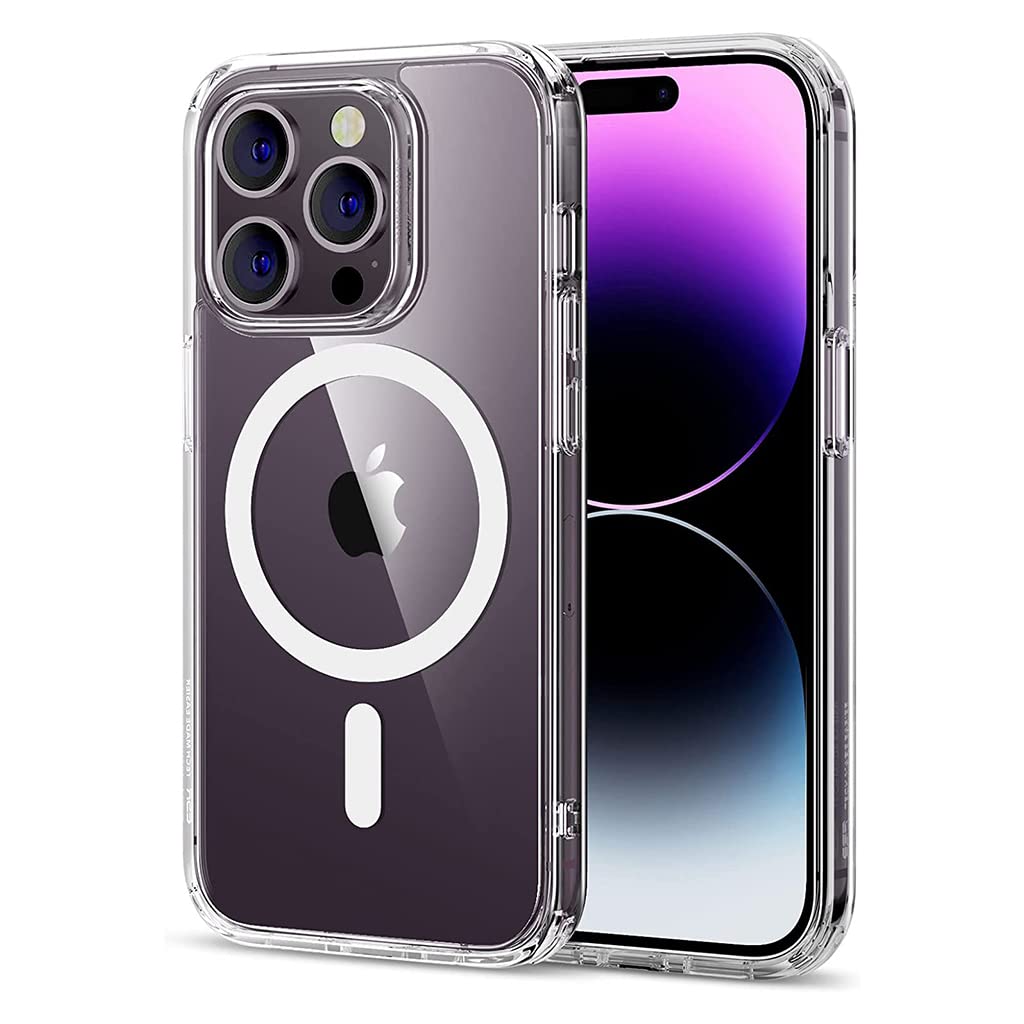 ZORBES Phone Cover Case for iPhone 14 Pro Mag Safe, Non Yellowing Clear for iPhone 14 Pro Cover Mag Safe, Shockproof Protective Slim Thin Case for iPhone 14 Pro 2022, Strong Magnetic, Transparent