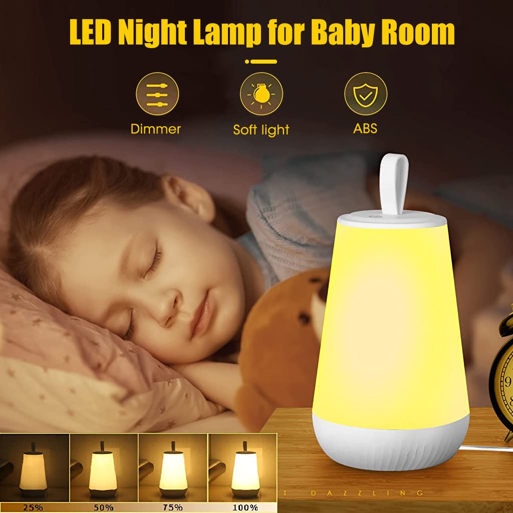 ELEPHANTBOAT® RGBIC LED Night Lamp for Kids Warm Light Night Light for Bedroom Nursery Night Light with Color Lighting Modes, 1200mAh USB Rechargeable Touch Lamp Night Lamp for Bedroom