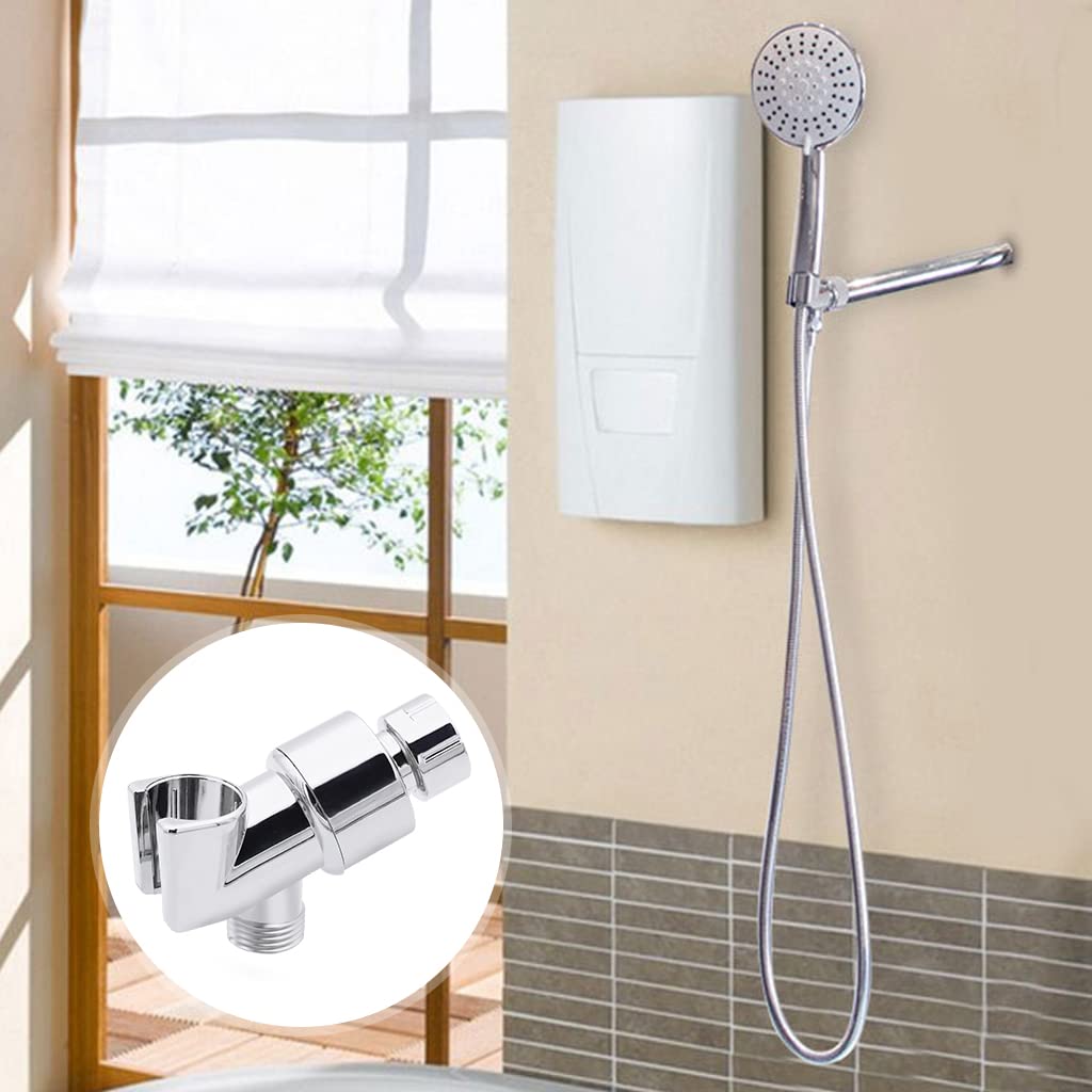 HASTHIP Shower System Adapter Connector for Wall Installation with 360° Rotatable Mount Silver