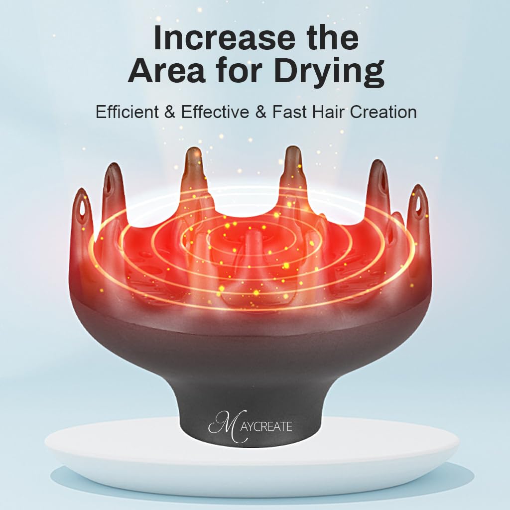 MAYCREATE Orchid Hair Diffuser for Curly Hair with 4.35–4.65 cm Universal Fit | Heat‑Resistant Frizz‑Reducing Design