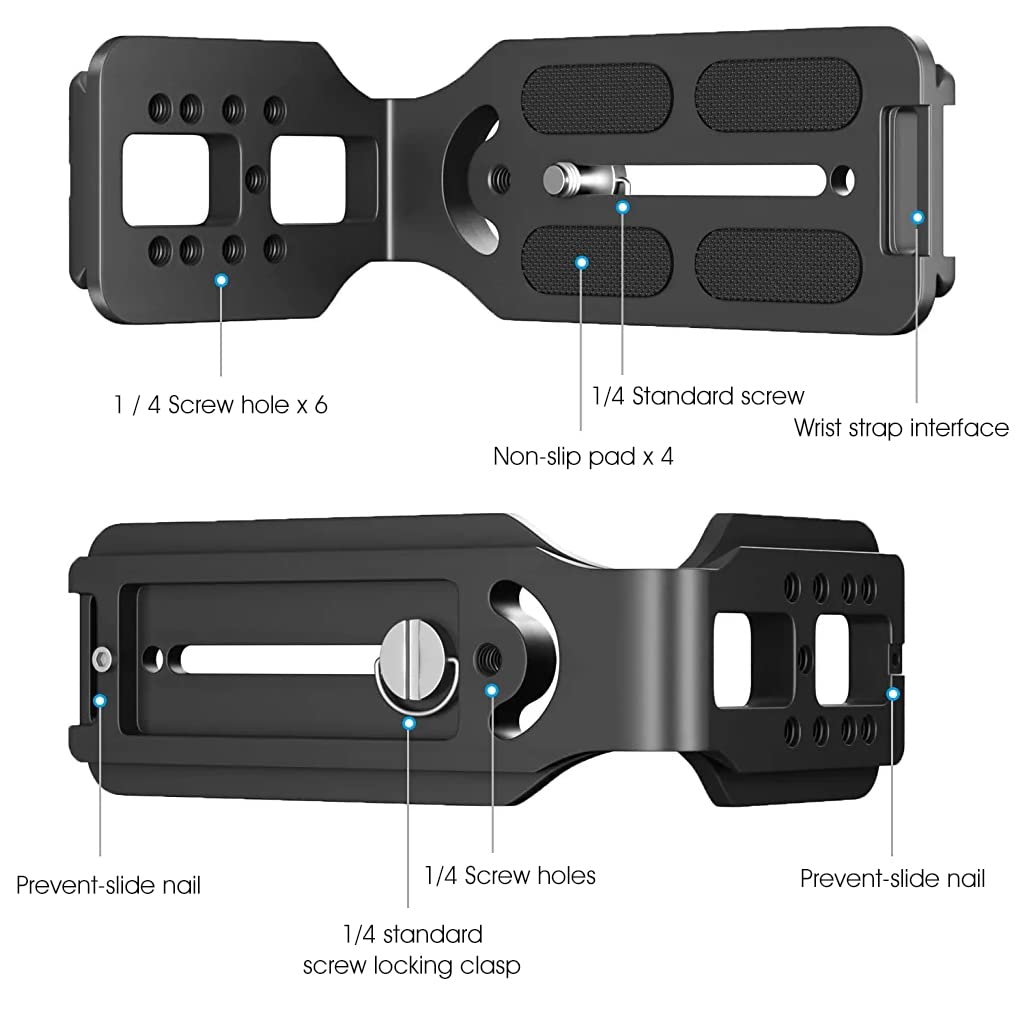 ZORBES DSLR L Bracket for Camera with 1/4 Inch Screw Holes featuring CNC Aluminum Build | Quick Vertical and Horizontal Shooting Mount for Tripod and Gimbal