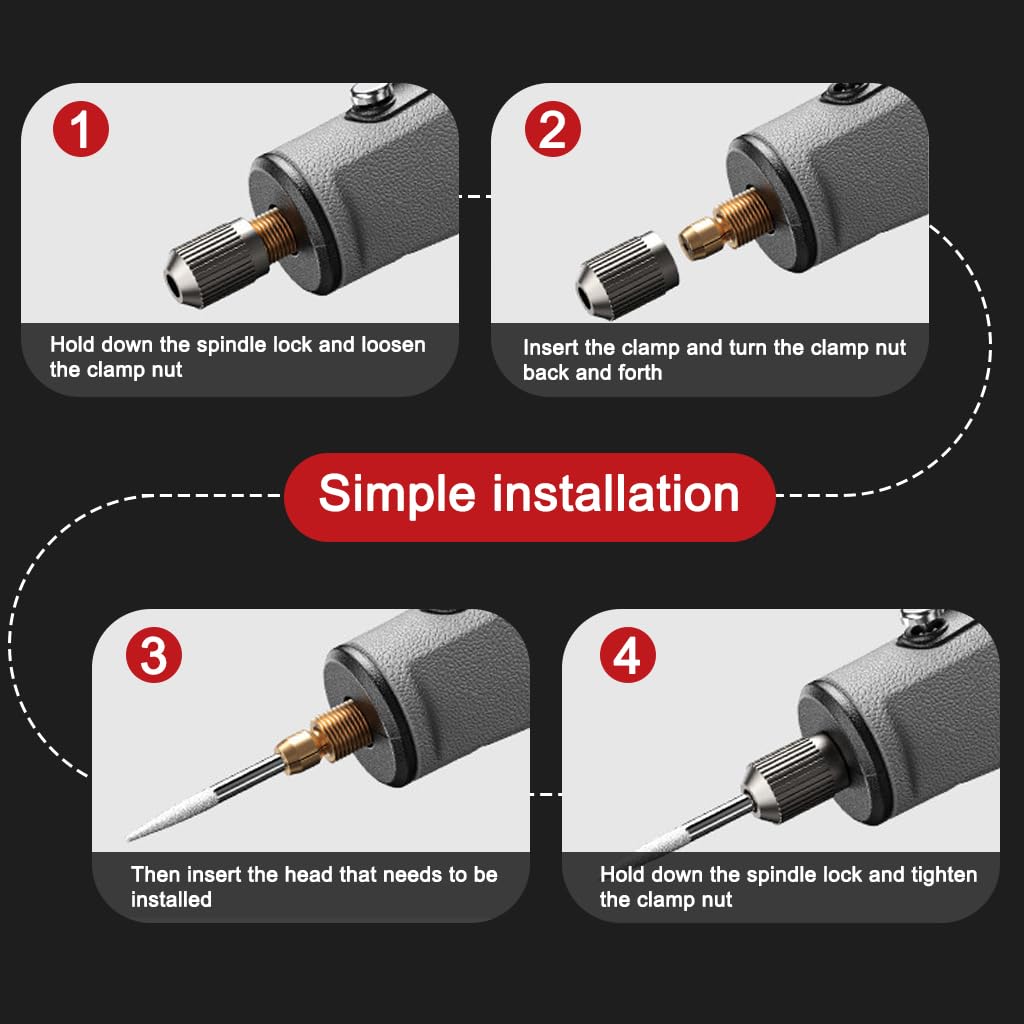 Serplex Electric Engraving Drill for Wood and Stone with 4.2V Motor and 5-Speed LCD Control | USB Rechargeable Rotary Tool Kit