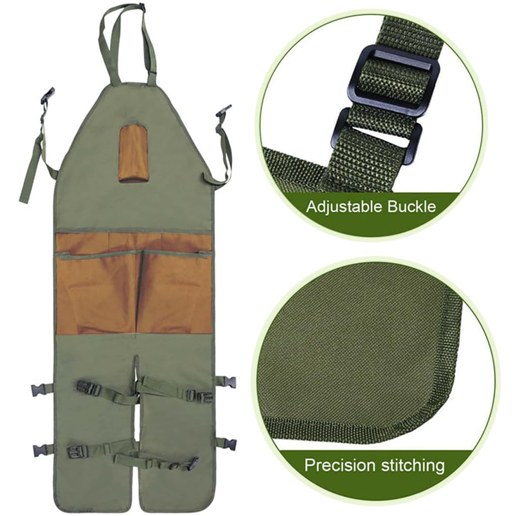 HASTHIP Work Apron for Men with Three Pockets and Quick Release Buckle | Thick Oxford Fabric Waterproof Protection for Woodworking and Gardening