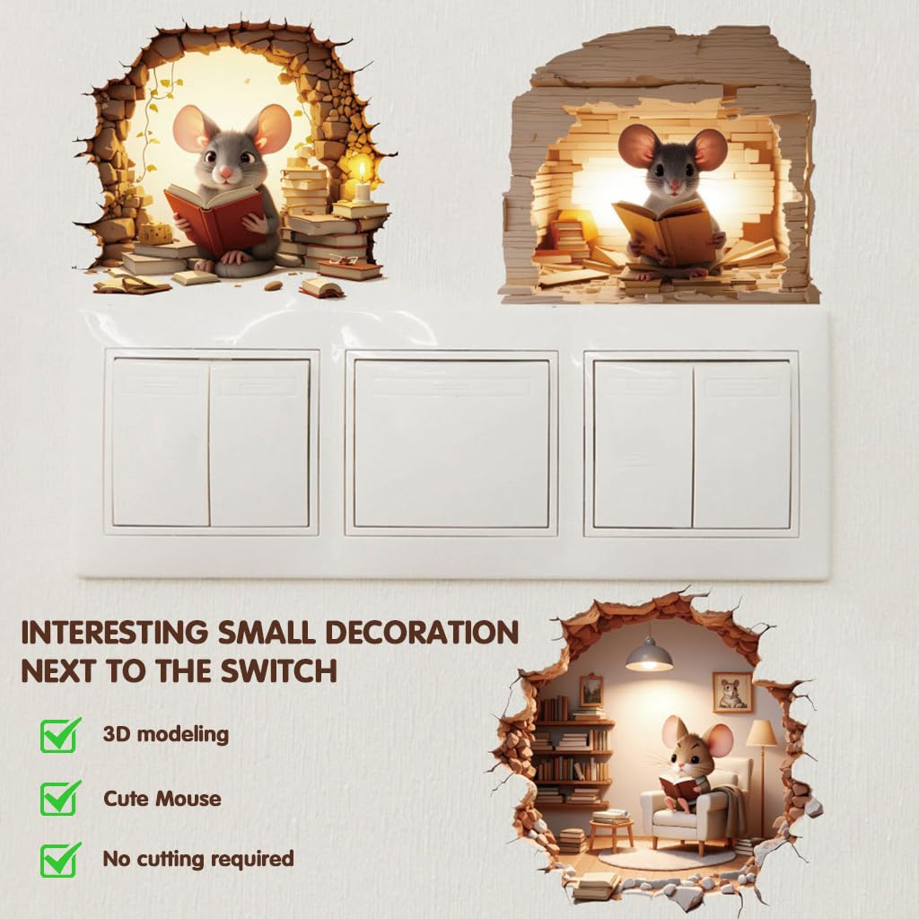 HASTHIP 3D Cartoon Wall Stickers for Kids Rooms with Waterproof Peel and Stick Design | 6Pcs 5.9 in Removable Decals