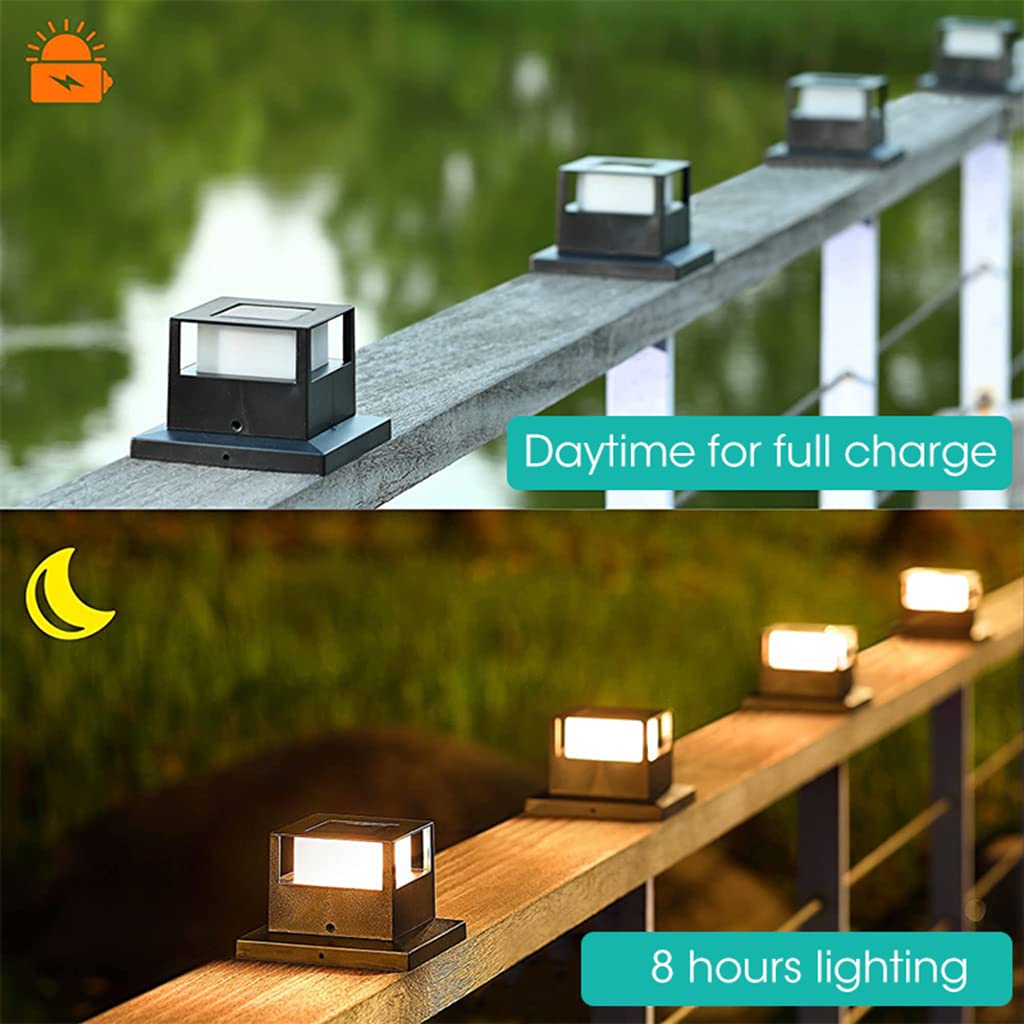 ELEPHANTBOAT Solar Fence Light for Garden and Porch with Dual‑Color LED and IP44 Waterproof | 4×4×5.9 in Outdoor Lamp