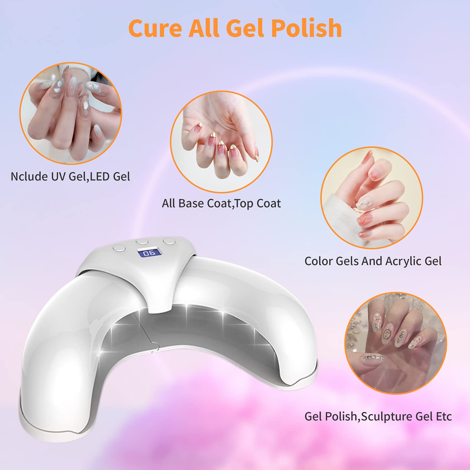 MAYCREATE UV Lamp for Nails with 36W 18 LED Beads and Smart Sensor | USB Quick Dry Timer