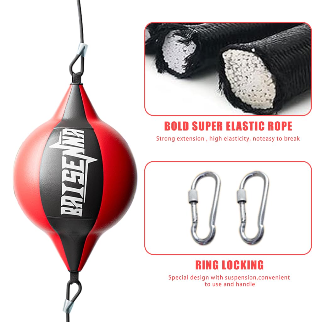Proberos Boxing Training Ball Kit for Agility and Reaction Practice with Elongated PU Speed Bag and Stretchy Lines | Includes Hand Pump and Hooks