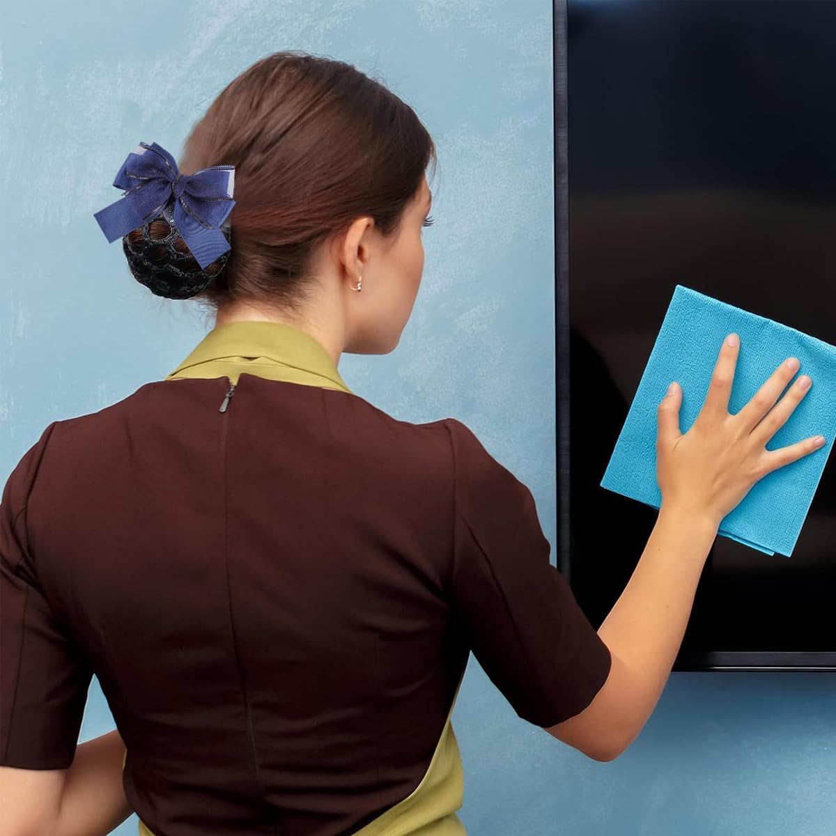 MAYCREATE Hair Buns Clip for Neat Bun Styling with Bow Net Design | Easy Everyday Use