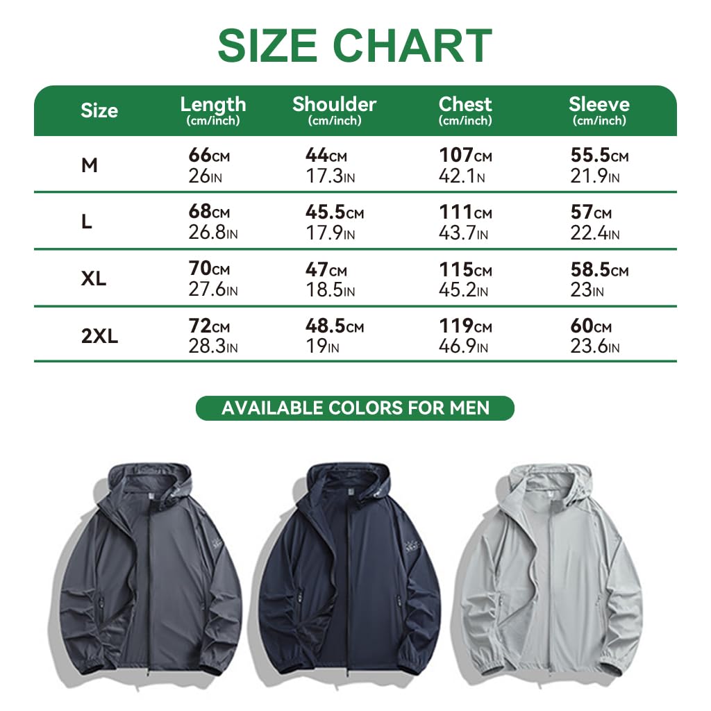 Venzina Sun Jacket for Men with UPF 50+ UV Protection and Removable Hat | Quick-Dry Nylon