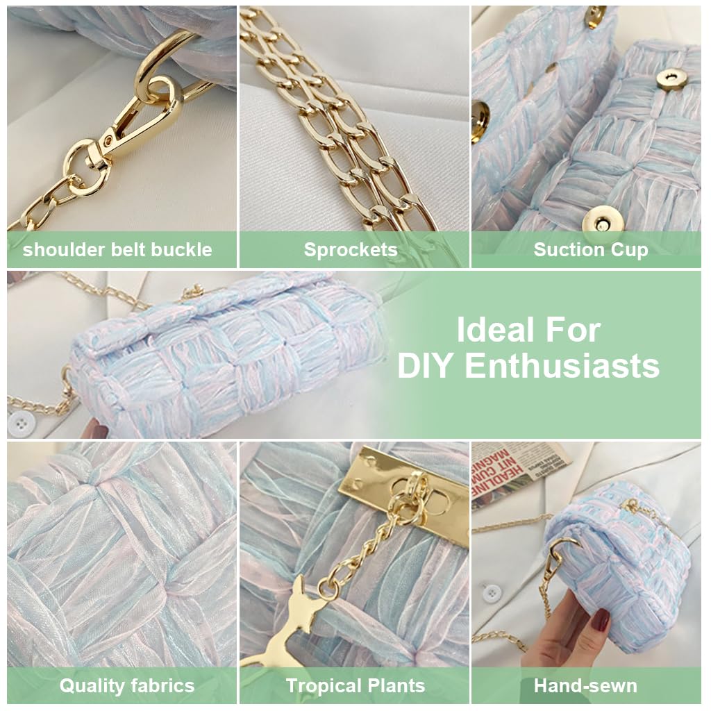 HASTHIP DIY Handmade Bag Material Kit for Creative Lace Weaving with Golden Chain | Gift for Girls