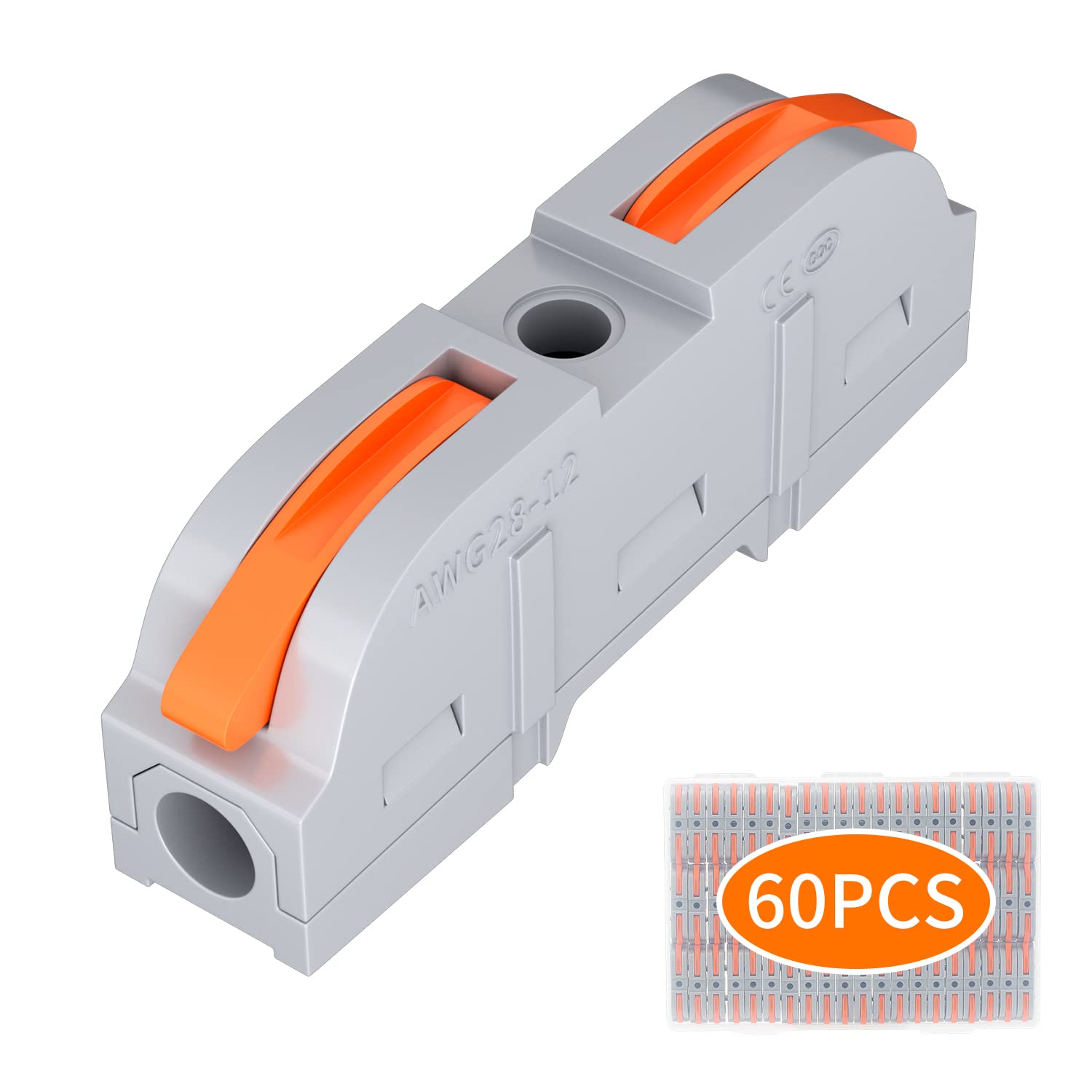 Serplex® 10PCS Wire Connectors Kit, 1 to 1 Inline Electrical Lever Wire Connectors Nuts Push-in Quick Conductor Combination Compact Splicing Connectors 28-12 AWG