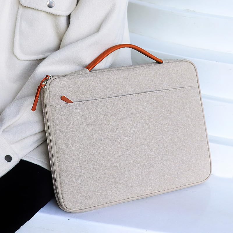 ZIBUYU® Slim Laptop Bag Stylish Waterproof Messenger Laptop Bag for Men & Women Strong Handle Windows/MacBook Sling Laptop Bags for Office, Travel (Elegant Gray) - 13.3 inch