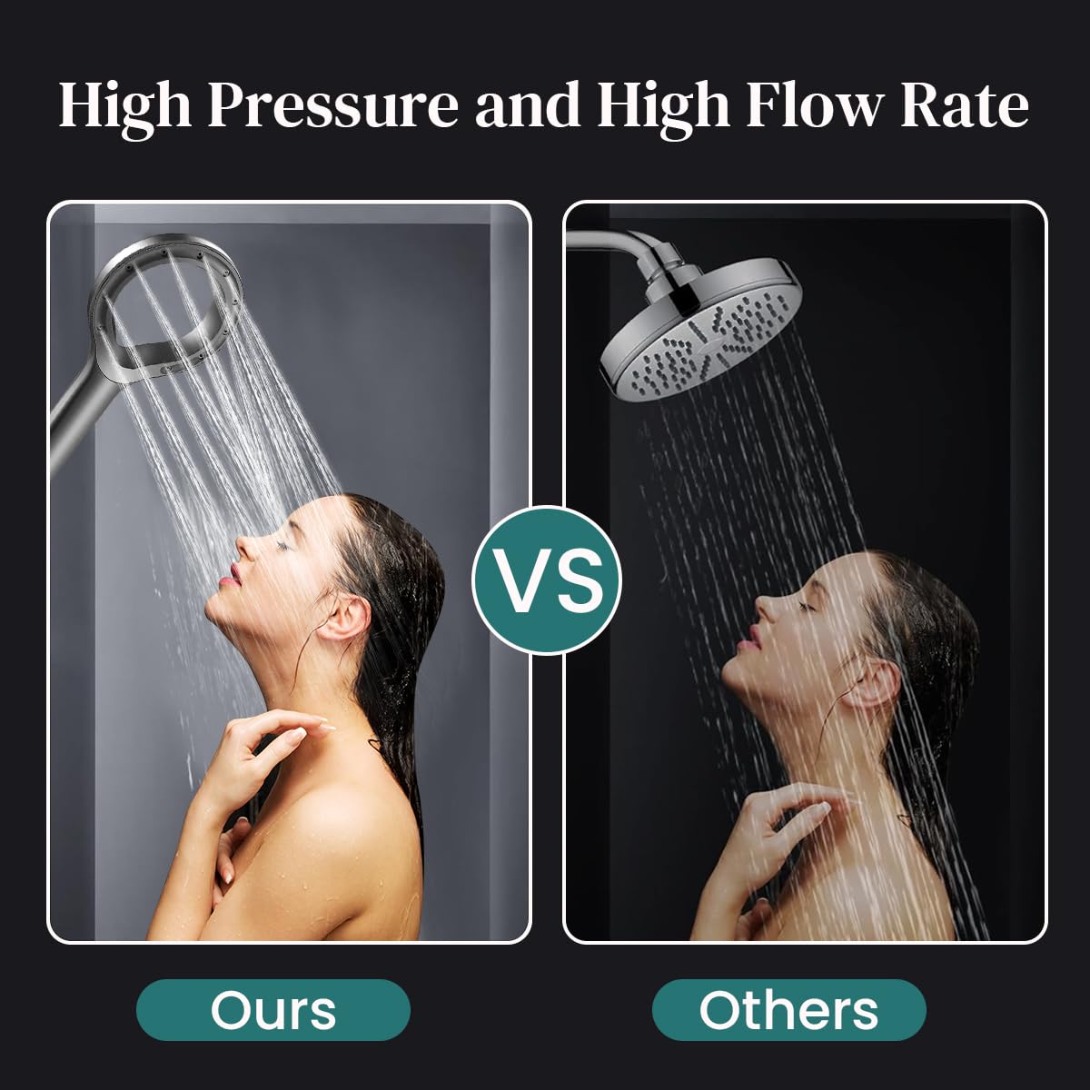 HASTHIP Handheld Shower Head with 8 Hole Pressurized Mist Spray for Refreshing Showers | ABS Construction