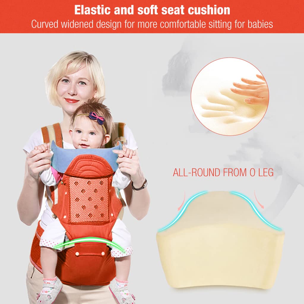 SNOWIE SOFT® 10-in-1 Multifunctional Baby Carrier with Adjustable Seat & Diaper Bag, Ergonomic Baby Wrap for 0-4 Years, Breathable All-Season Baby Sling with Safety Features, Perfect for New Parents