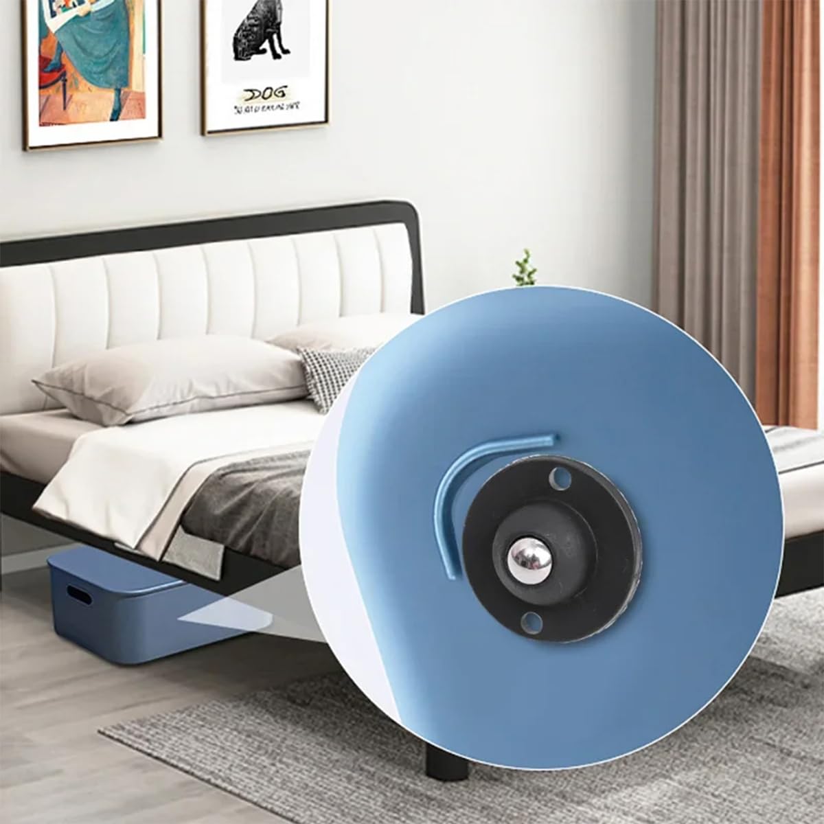 HASTHIP Self Adhesive Caster Wheels 40PCS for Furniture and Storage Bins featuring 360° Swivel | Supports 22 lb per 4 Wheels