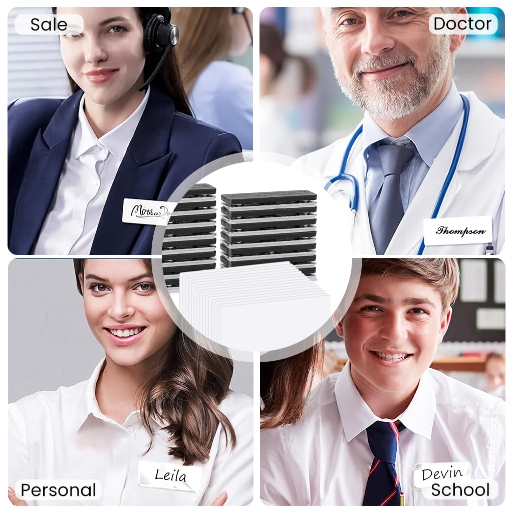 OFIFO Magnetic Name Badges 15 Pcs for Offices and Events with Self Adhesive Magnets 3x1.5 in