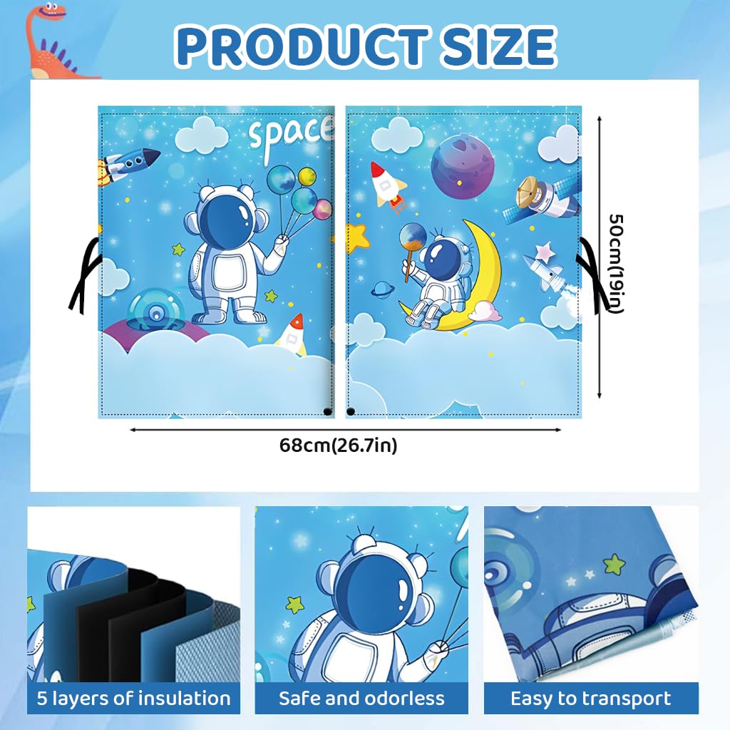 STHIRA Magnetic Car Window Sun Shade for Kids with Double Layer UV Protection | Cartoon Design
