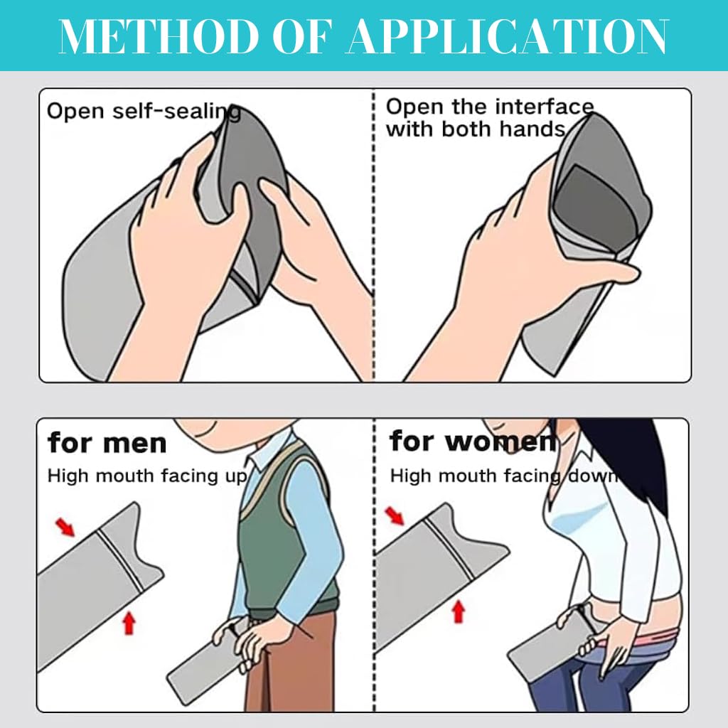 ZIBUYU Disposable Urine Bags for Travel and Emergency Use with 700cc Gel Liner | Leak-Proof Unisex Design