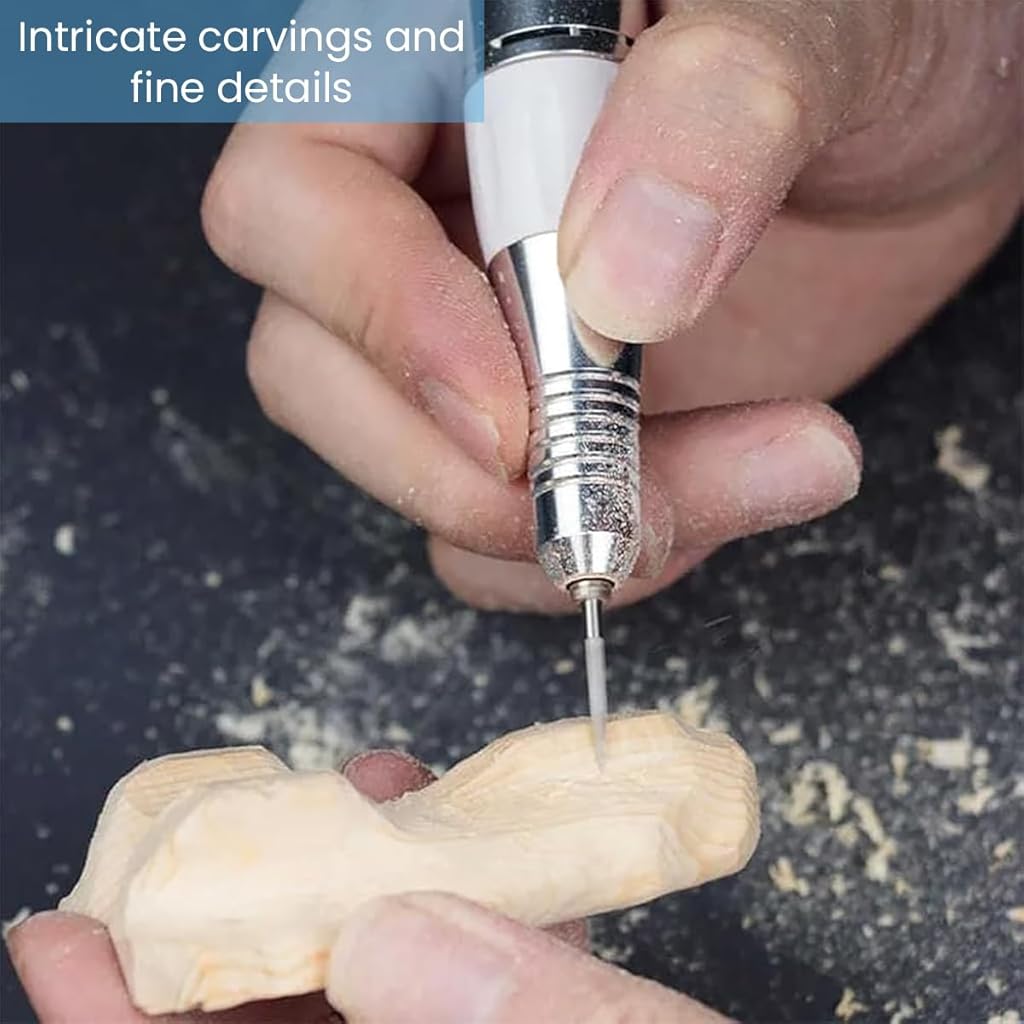 HASTHIP® Wood Carving Drill Bit Set for Rotary Tool, 11pcs HSS & Stainless Steel Engraving Bits, 1/8