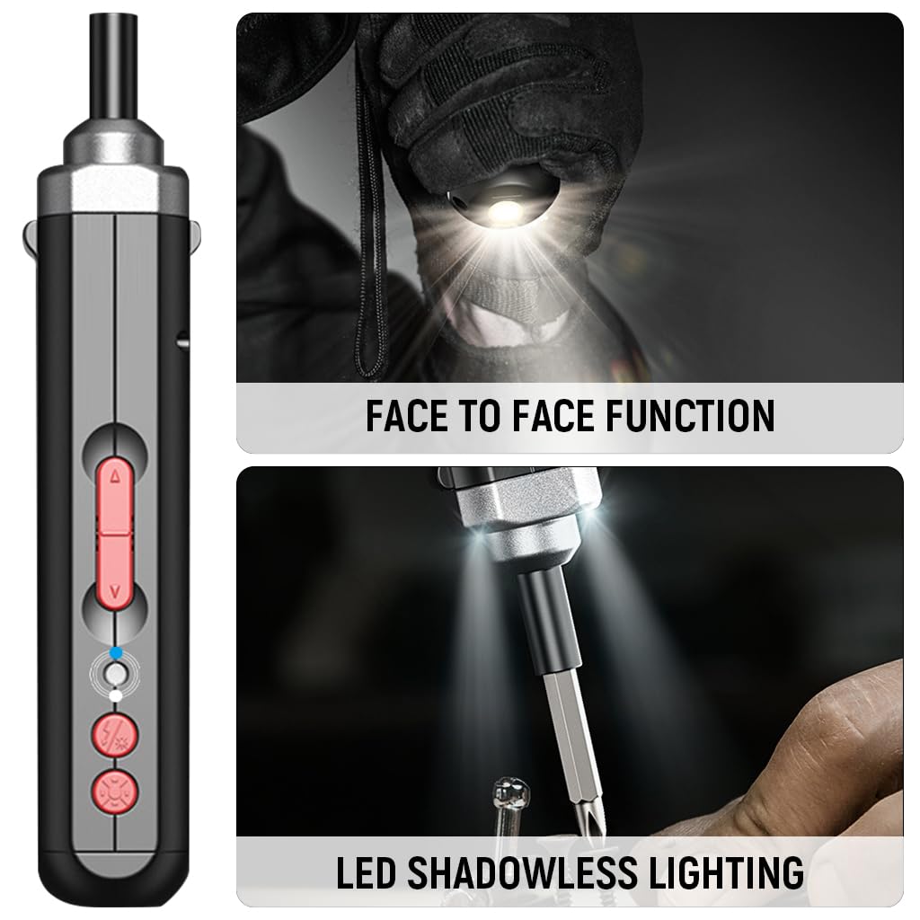 Serplex Electric Screwdriver Kit with 10.8V Power and Bidirectional Rotation for DIY | Includes Full Bit Set and Portable Case