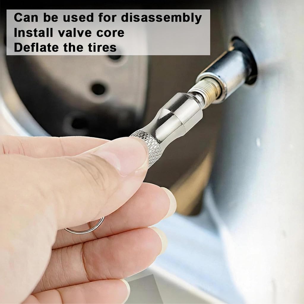 STHIRA Valve Core Removal Tool for Car, Bike and Motorcycle Tires with Ergonomic Grip | Compact Keyring Design