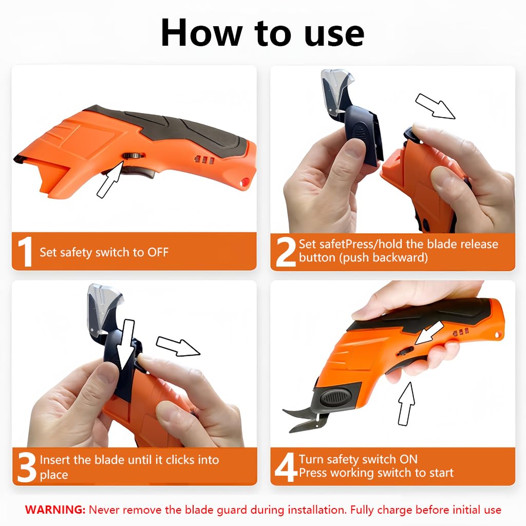 Serplex Electric Scissors for Crafts with 3.6V Power and Safe Lock | Tungsten Steel Blades