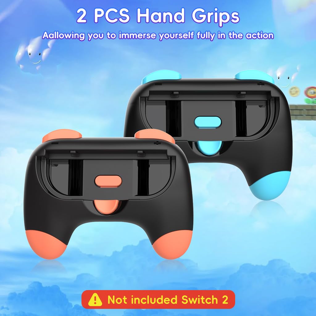 ZORBES Controller Grips for Nintendo Switch 2 Joy‑Cons with Snap‑In Design and ABS Build | 2 Pack Ergonomic Handles