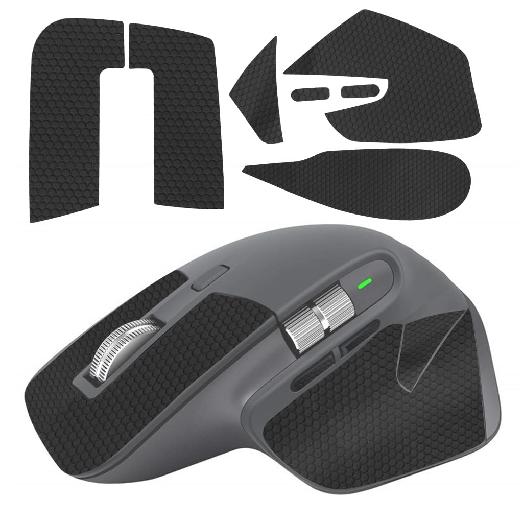 Verilux Mouse Grip Tape for MX Master 3 Mouse, Anti Slip Non Fading Gaming Mouse Skin, Sweat Resistant Self Adhesive Paper Stickers, Pre-Cutted Sweat-proof Cool Mice Upgrade Kit (Mouse is not Included)