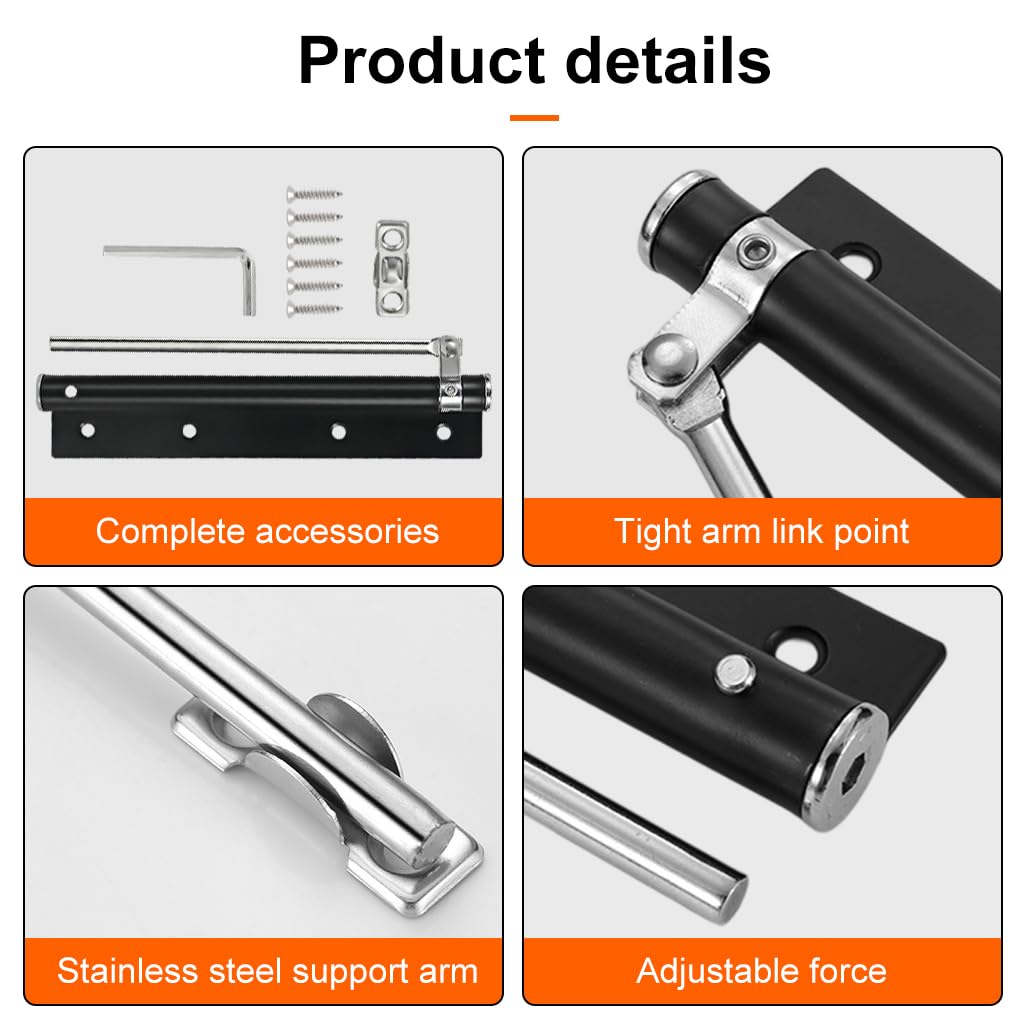 Serplex Automatic Door Closer for Homes and Offices with Adjustable Tension and Stainless Steel Construction
