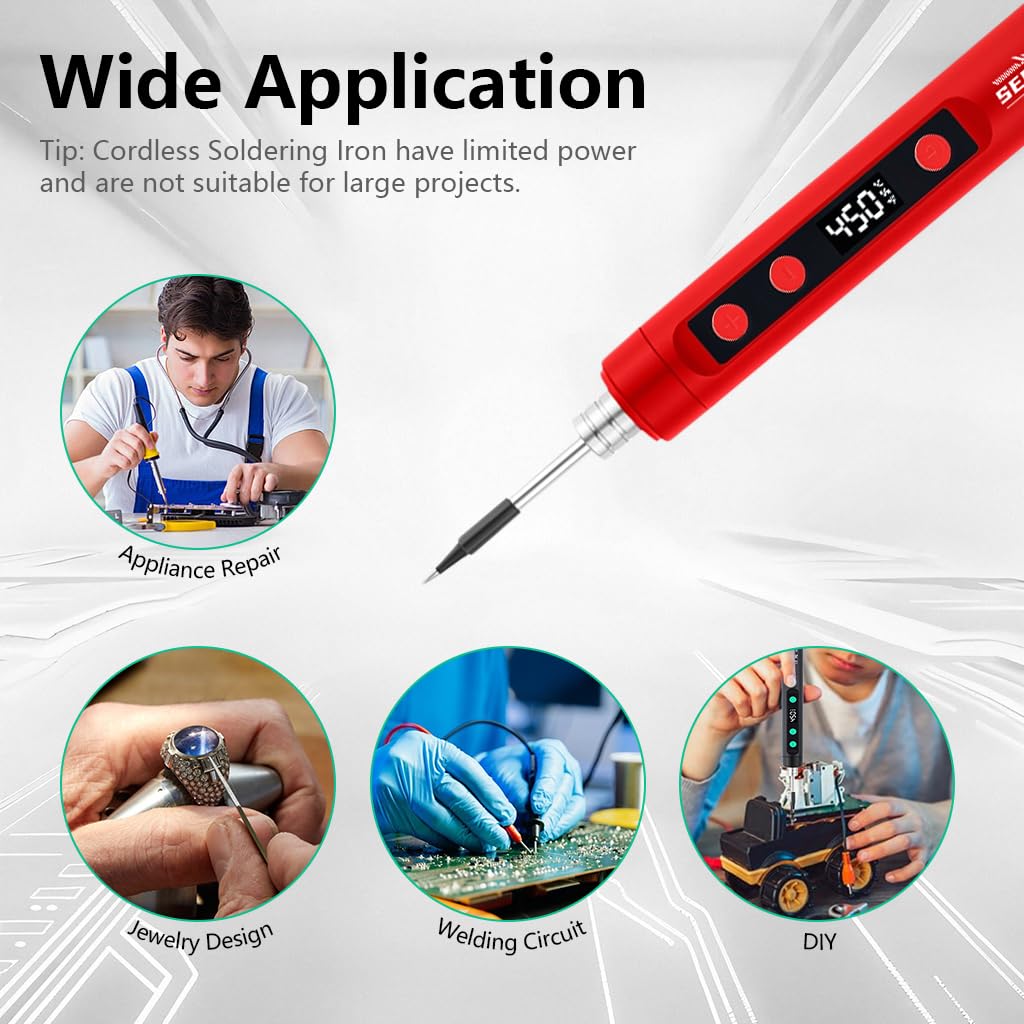 Serplex Soldering Iron Kit for Electronics with 15W Power and Ceramic Heater | USB Rechargeable
