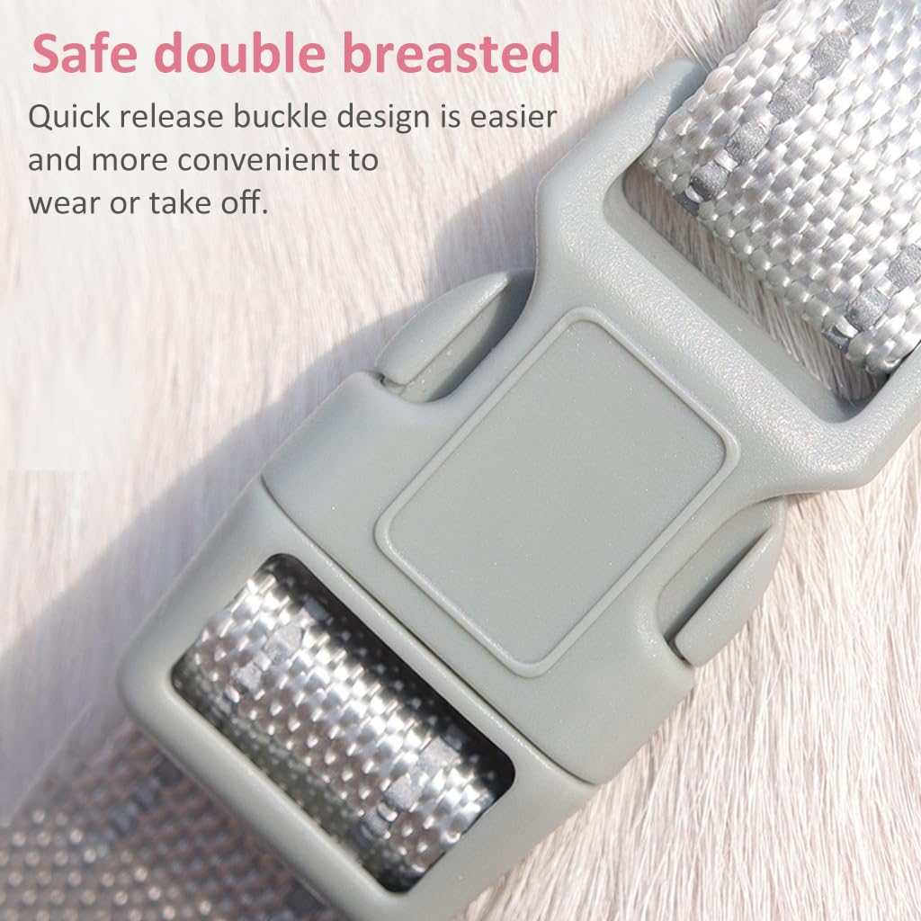 Qpets Dog Harness for Medium and Large Dogs featuring 4 Adjustable Straps and Reflective Strip | Pink Nylon Leash Set Suitable for 10–16 kg