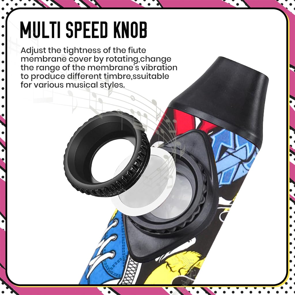 HASTHIP Kazoo Musical Instrument for Kids and Adults with 5pcs Membrane and Tunable Design