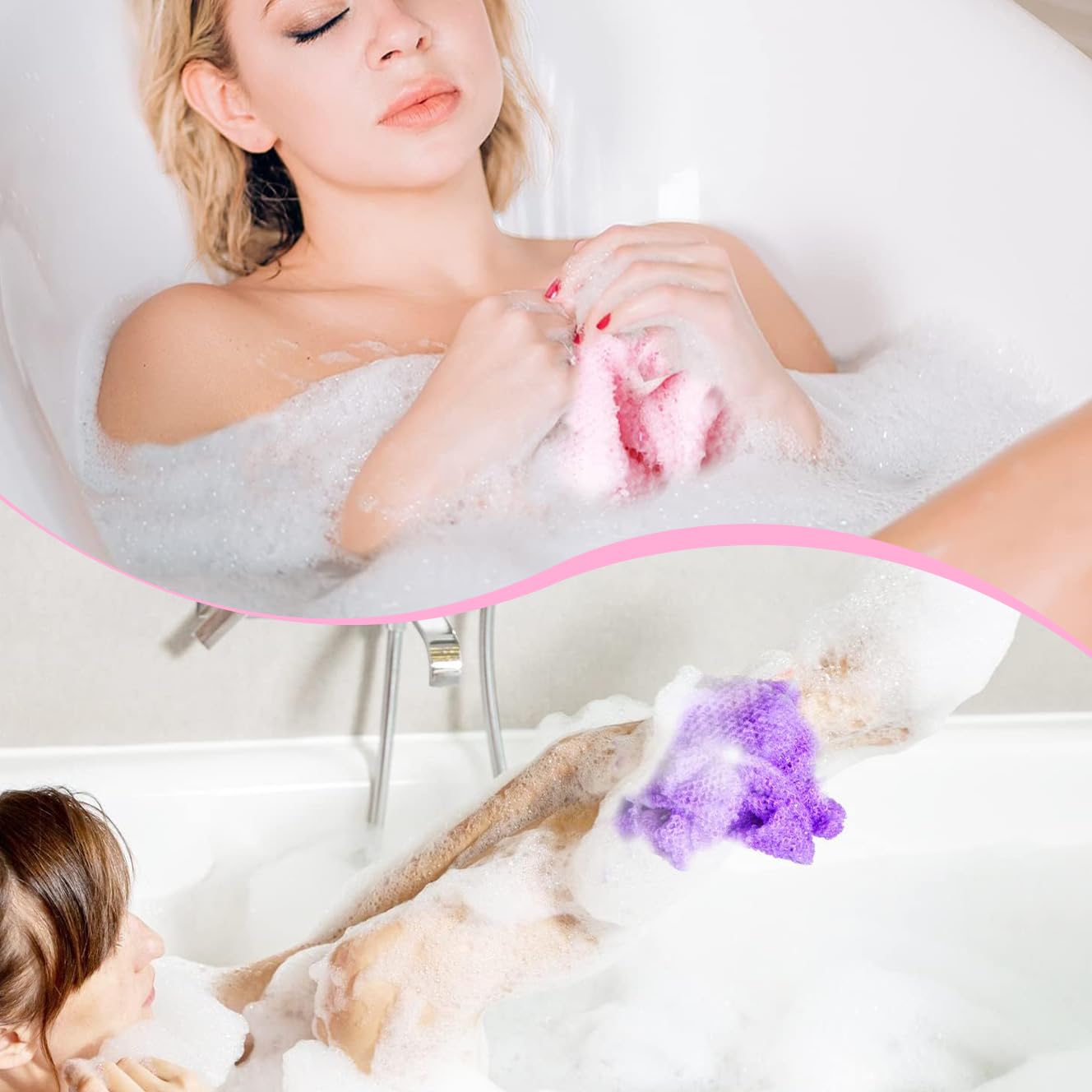 MAYCREATE Reusable Mesh Bathing Net for Gentle Body Cleansing 30x80cm | Soft Exfoliation
