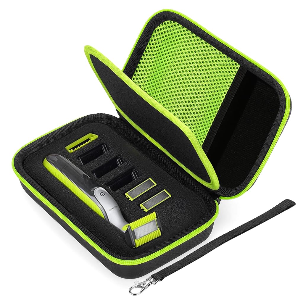 HANNEA Hard Case PU Storage Bag for Philips OneBlade Shavers with Hand Strap Organizer