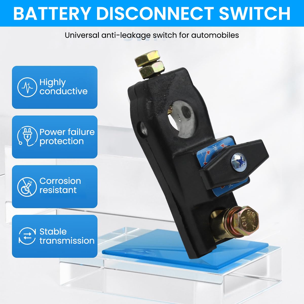 STHIRA Battery Disconnect Switch for Cars Trucks RVs Boats with Manual Cut Off 12/24V 3PCS