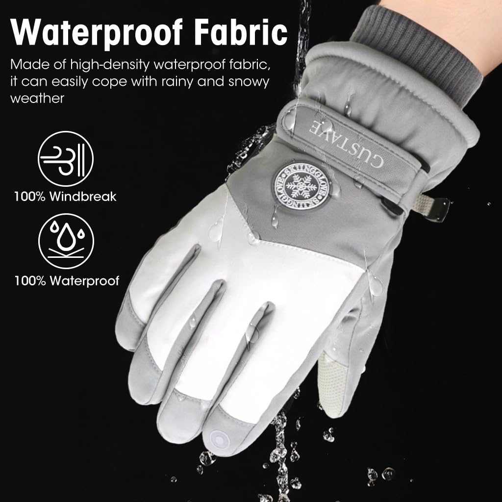 GUSTAVE Winter Gloves for Women with Touch Screen Fingertips and Anti Slip Palm | 26cm Length