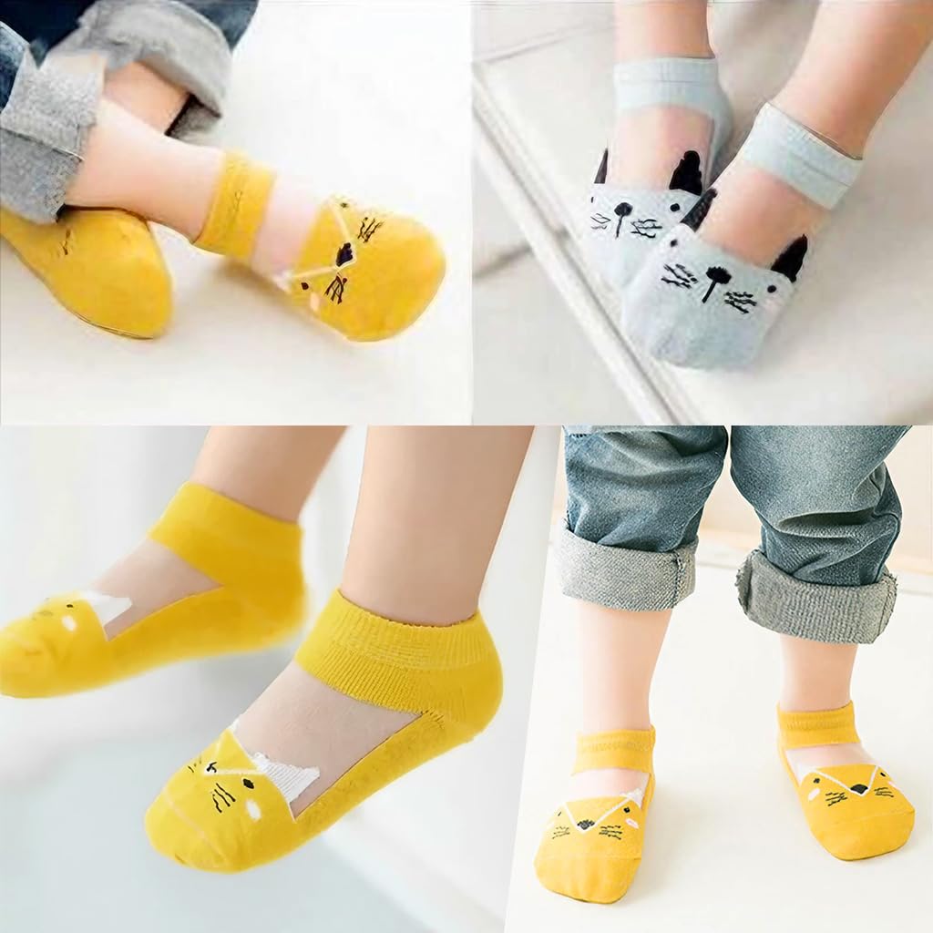 SNOWIE SOFT Toddler Socks for Boys featuring Breathable Cotton Mesh and Cute Cartoon Designs | 5 Pairs for Kids 1–3 Years