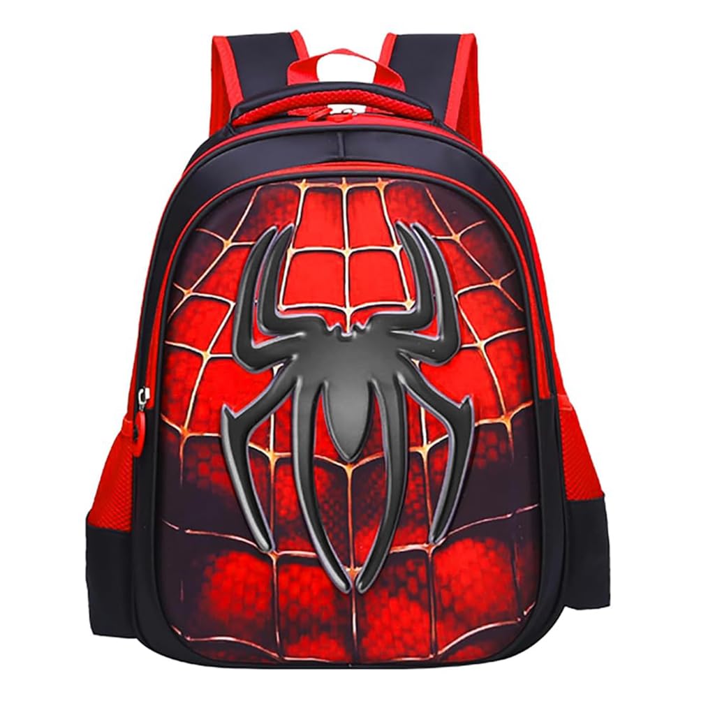 PALAY School Kids Backpack with 3D Batman Hard Shell and Padded Straps Red for 3–6 Years
