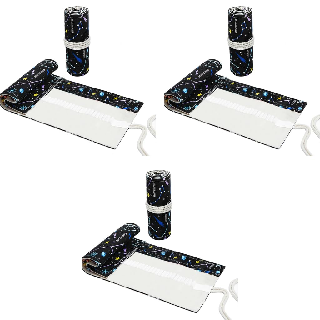 PATPAT Pencil Wrap Case for Sketching and Writing with 48 Slots Canvas Roll Up Pouch