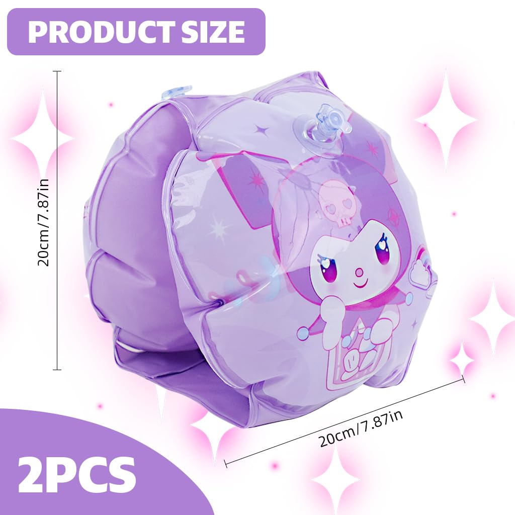 Proberos Swimming Arm Floats for Kids 3–6 Years with Dual Chambers PVC Kuromi Print | 2PCS