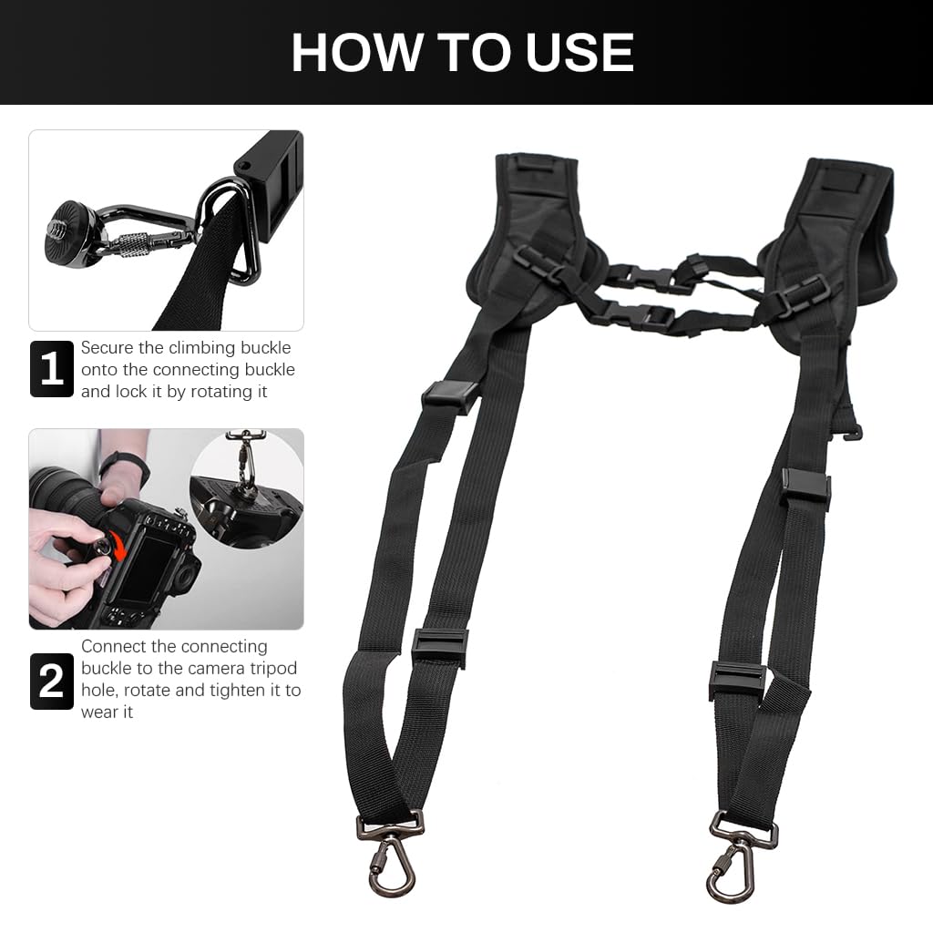 ZORBES DSLR Camera Harness Strap for Dual Camera Use with Quick Release System | Classic Tan
