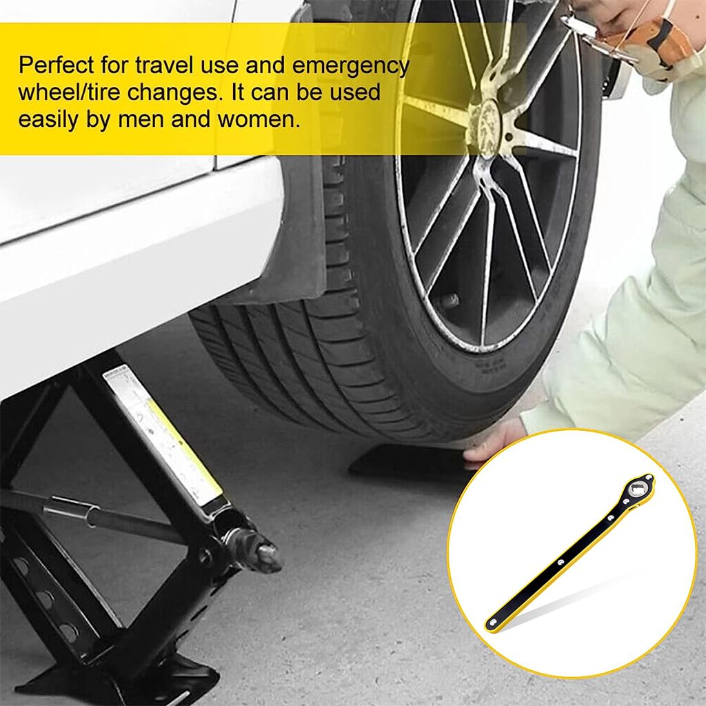 STHIRA Jack Ratchet Wrench for Car and SUV featuring 2 in 1 Hex Cross Design | 0.6 cm Handle