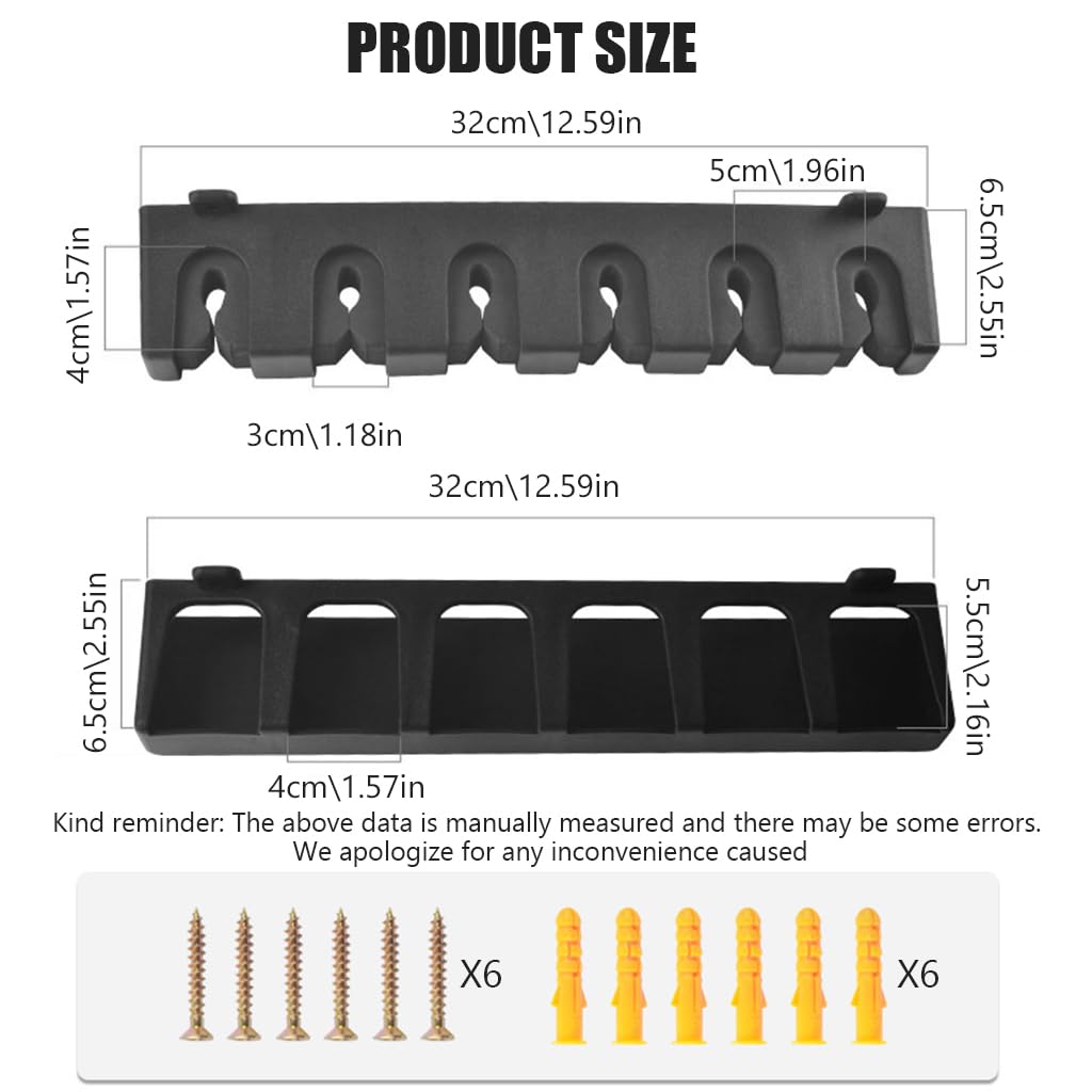 PROBEROS Fishing Rod Holder for Wall Mount Display with 6 Slots and EVA Foam Grips | 2PCS