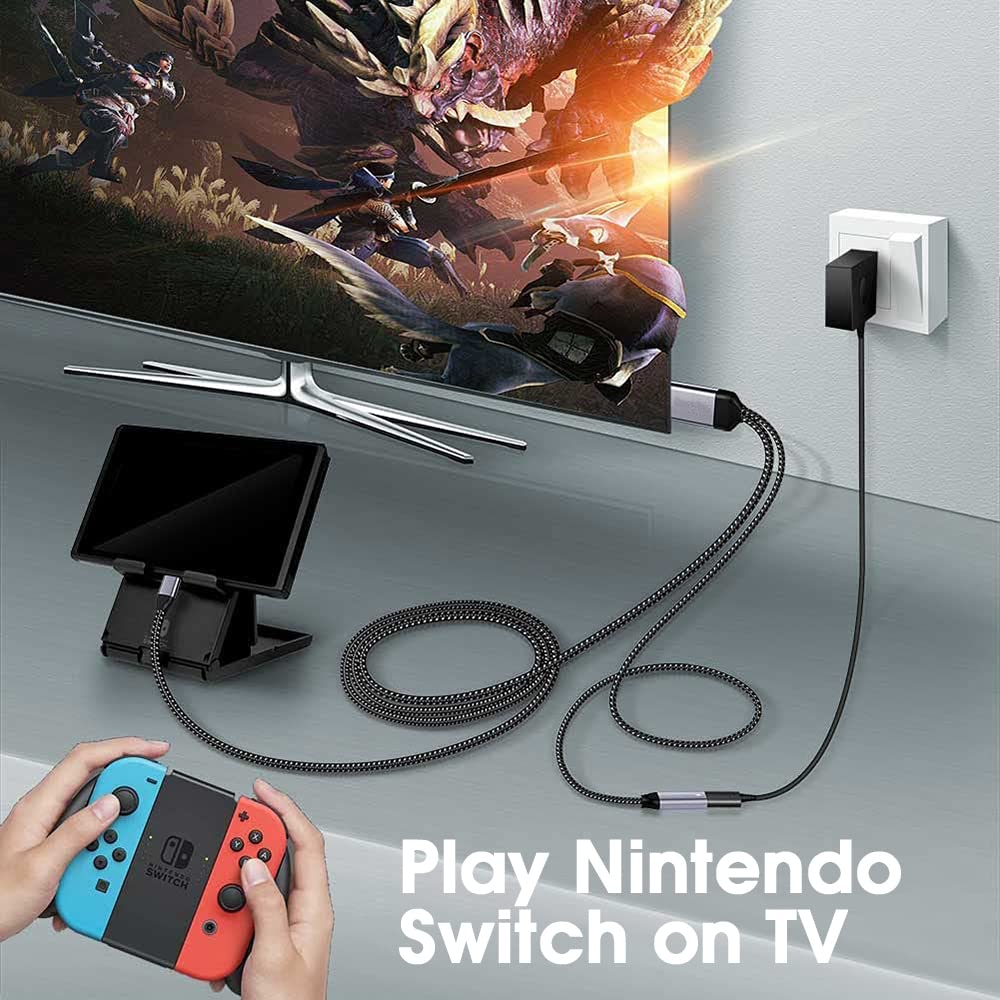 Zeitel USB C to HDMI Adapter Cable 6ft 4K@30Hz with PD 60W Charging Port and Braided Design